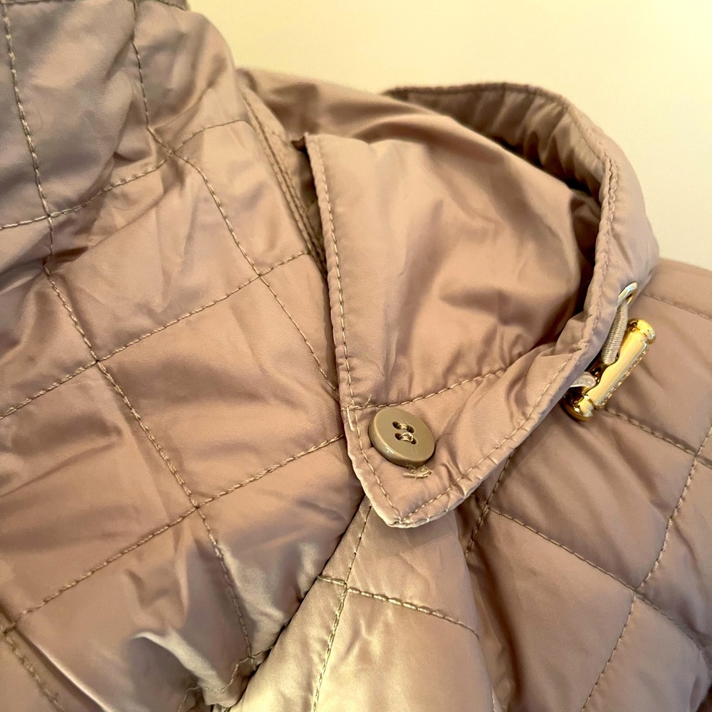 Anne Klein Women's Khaki 100% Polyester Quited Hoodie Jacket Coat Size S… - Picture 12 of 17